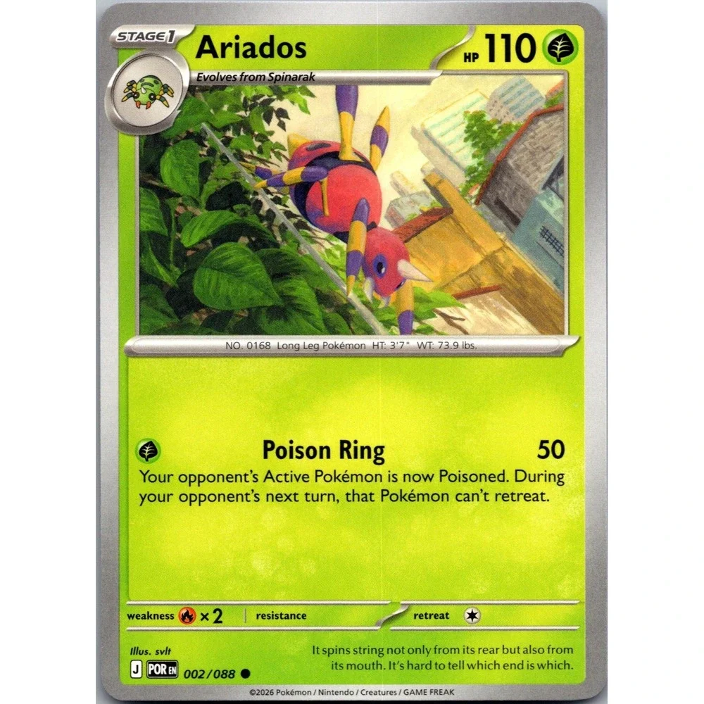 Pokemon Ariados Common‎ ME03 Perfect Order 002/088 Grass Type Card LP